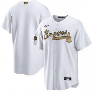 Men's Atlanta Braves Blank 2022 All-Star White Cool Base Stitched Baseball Jersey