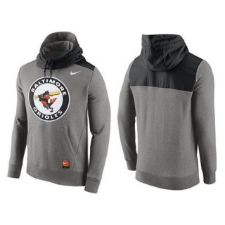 Men's Baltimore Orioles Nike Gray Cooperstown Collection Hybrid Pullover Hoodie