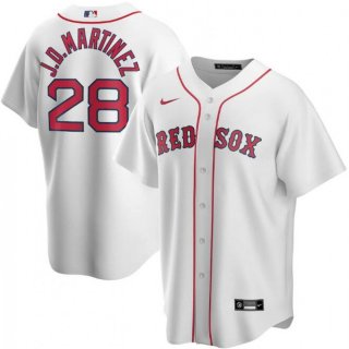 Men's Boston Red Sox #28 J.D. Martinez White Cool Base Stitched Jersey