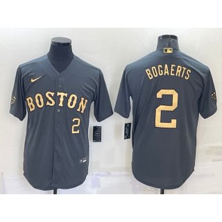 Men's Boston Red Sox #2 Xander Bogaerts 2022 All-star Charcoal Cool Base Stitched Jersey