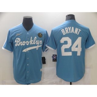 Men's Brooklyn Dodgers #24 Kobe Bryant Light Blue Stitched Jersey
