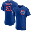 Men's Chicago Cubs #51 Eric Hosmer Royal Flex Base Stitched Baseball Jersey