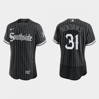 Men's Chicago White Sox #31 Liam Hendriks Black 2021 City Connect Flex Base Stitched Jersey