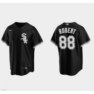 Men's Chicago White Sox #88 Luis Robert Black Cool Base Stitched Jersey