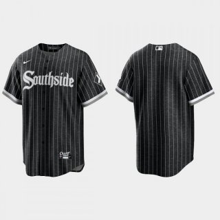Men's Chicago White Sox Blank Black 2021 City Connect Cool Base Stitched Jersey