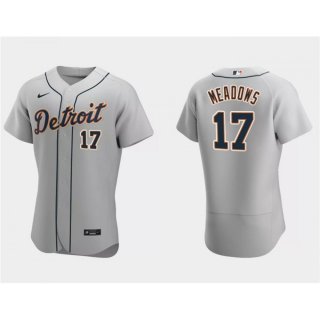 Men's Detroit Tigers #17 Austin Meadows Grey Flex Base Stitched Jersey