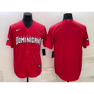 Men's Dominican Republic Baseball Blank 2023 Red World Baseball Classic Stitched Jersey