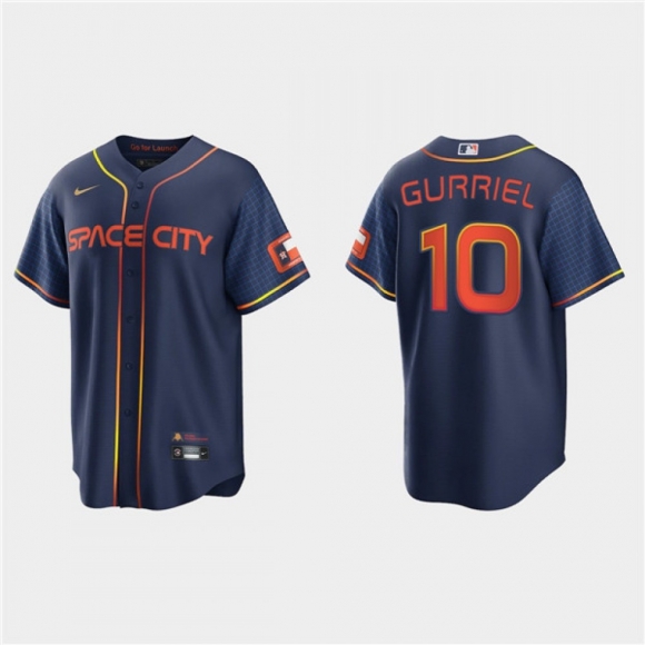 Men's Houston Astros #10 Yuli Gurriel 2022 Navy City Connect Cool Base Stitched Jersey