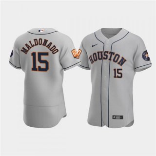 Men's Houston Astros #15 Martin Maldonado Grey 60th Anniversary Flex Base Stitched Baseball Jersey