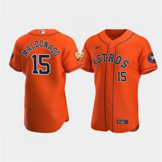 Men's Houston Astros #15 Martin Maldonado Orange 60th Anniversary Flex Base Stitched Baseball Jersey