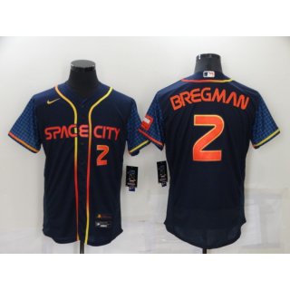 Men's Houston Astros #2 Alex Bregman 2022 Navy City Connect Flex Base Stitched Baseball Jersey