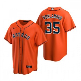 Men's Houston Astros #35 Justin Verlander Orange Cool Base Stitched Jersey