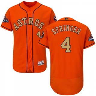 Men's Houston Astros #4 George Springer Orange 2018 Gold Program Flexbase Stitched MLB Jersey