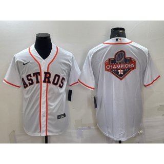 Men's Houston Astros White 2022 World Series Champions Team Big Logo Cool Base Stitched Jersey