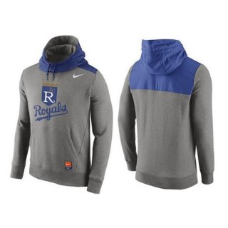 Men's Kansas City Royals Nike Gray Cooperstown Collection Hybrid Pullover Hoodie