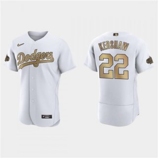 Men's Los Angeles Dodgers #22 Clayton Kershaw 2022 All-Star White Flex Base Stitched Baseball Jersey