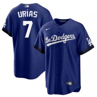 Men's Los Angeles Dodgers #7 Julio Urias 2021 Royal City Connect Cool Base Stitched Baseball Jersey