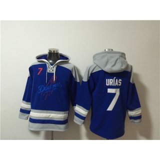 Men's Los Angeles Dodgers #7 Julio Urias Blue Ageless Must-Have Lace-Up Pullover Hoodie