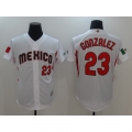 Men's Mexico Baseball #23 Adrian Gonzalez White 2017 World Baseball Classic Stitched WBC Jersey