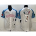 Men's Mexico Baseball #7 Julio Urias 2023 White Blue World Baseball Classic With Patch Stitched Jersey