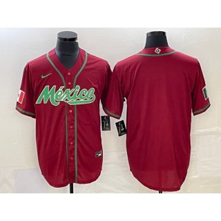Men's Mexico Baseball Blank Red 2023 World Baseball Classic Stitched Jersey