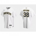 Men's Milwaukee Brewers #38 Devin Williams White Cool Base Stitched Jersey