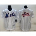 Men's New York Mets White Team Big Logo Cool Base Stitched Baseball Jersey
