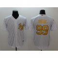 Men's New York Yankees #99 Aaron Judge White Gold Cool Base Stitched MLB Jersey