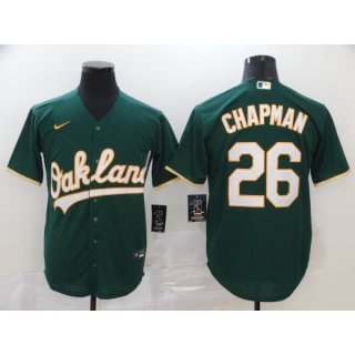 Men's Oakland Athletics #26 Matt Chapman Green Cool Base Stitched MLB Jersey