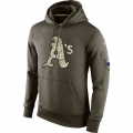 Men's Oakland Athletics Nike Olive Salute To Service KO Performance Hoodie