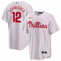 Men's Philadelphia Phillies #12 Kyle Schwarber White Cool Base Stitched Jersey