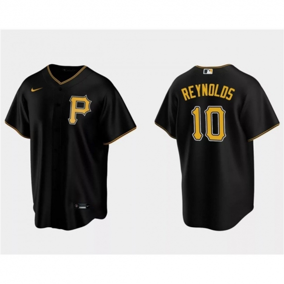 Men's Pittsburgh Pirates #10 Bryan Reynolds Black Cool Base Stitched Baseball Jersey