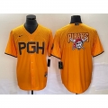 Men's Pittsburgh Pirates Gold 2023 City Connect Team Big Logo Stitched Jersey