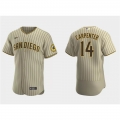 Men's San Diego Padres #14 Matt Carpenter Tan Flex Base Stitched Baseball Jersey