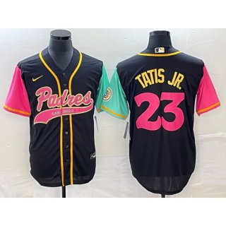 Men's San Diego Padres #23 Fernando Tatis Jr. Black Cool Base Stitched Baseball Jersey