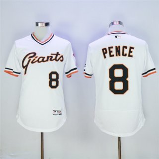 Men's San Franciscoc Giants #8 Hunter Pence White Cool Base Cooperstown Collection Player Stitched MLB Jersey