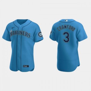 Men's Seattle Mariners #3 J.P. Crawford Royal Flex Base Stitched Jersey