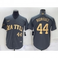 Men's Seattle Mariners #44 Julio Rodriguez 2022 All-Star Charcoal Cool Base Stitched Baseball Jersey