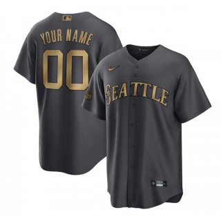 Men's Seattle Mariners ACTIVE Player Custom 2022 All-Star Charcoal Cool Base Stitched Baseball Jersey