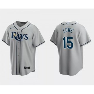 Men's Tampa Bay Rays #15 Josh Lowe Gray Cool Base Stitched Baseball Jersey