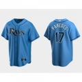 Men's Tampa Bay Rays #17 isaac Paredes Light Blue Cool Base Stitched Baseball Jersey