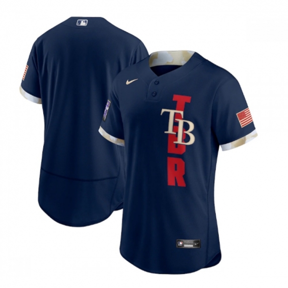 Men's Tampa Bay Rays Blank 2021 Navy All-Star Flex Base Stitched MLB Jersey