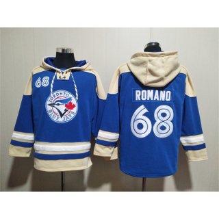 Men's Toronto Blue Jays #68 Jordan Romano Royal Ageless Must-Have Lace-Up Pullover Hoodie