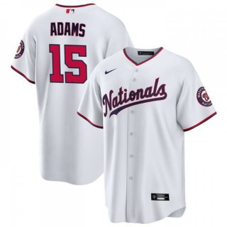 Men's Washington Nationals #15 Riley Adams White Cool Base Stitched Baseball Jersey