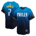 Men's Philadelphia Phillies #7 Trea Turner Nike Blue 2024 City Connect Limited Player Jersey