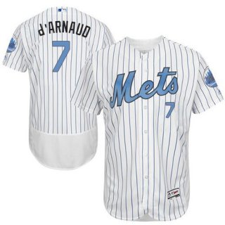 Mets #7 Travis d'Arnaud White(Blue Strip) Flexbase Authentic Collection 2016 Father's Day Stitched MLB Jersey