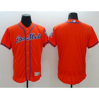 Mets Blank Orange Flexbase Authentic Collection Los Mets Stitched MLB Jersey