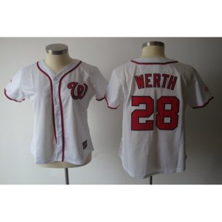 Nationals #28 Jayson Werth White Women's Fashion Stitched MLB Jersey