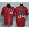 Nationals #34 Bryce Harper Red USA Flag Fashion Stitched MLB Jersey