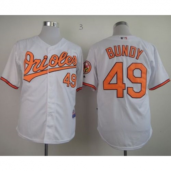 Orioles #49 Dylan Bundy White Cool Base Stitched MLB Jersey